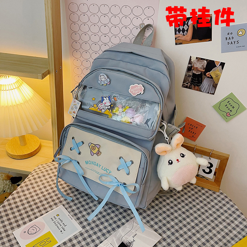 Balo học sinh sinh viên laptop đi học ulzzang cute nữ ba lô nữ giá rẻ balom balo thời trang, balo xinh, balo chống nươc- phối nơ