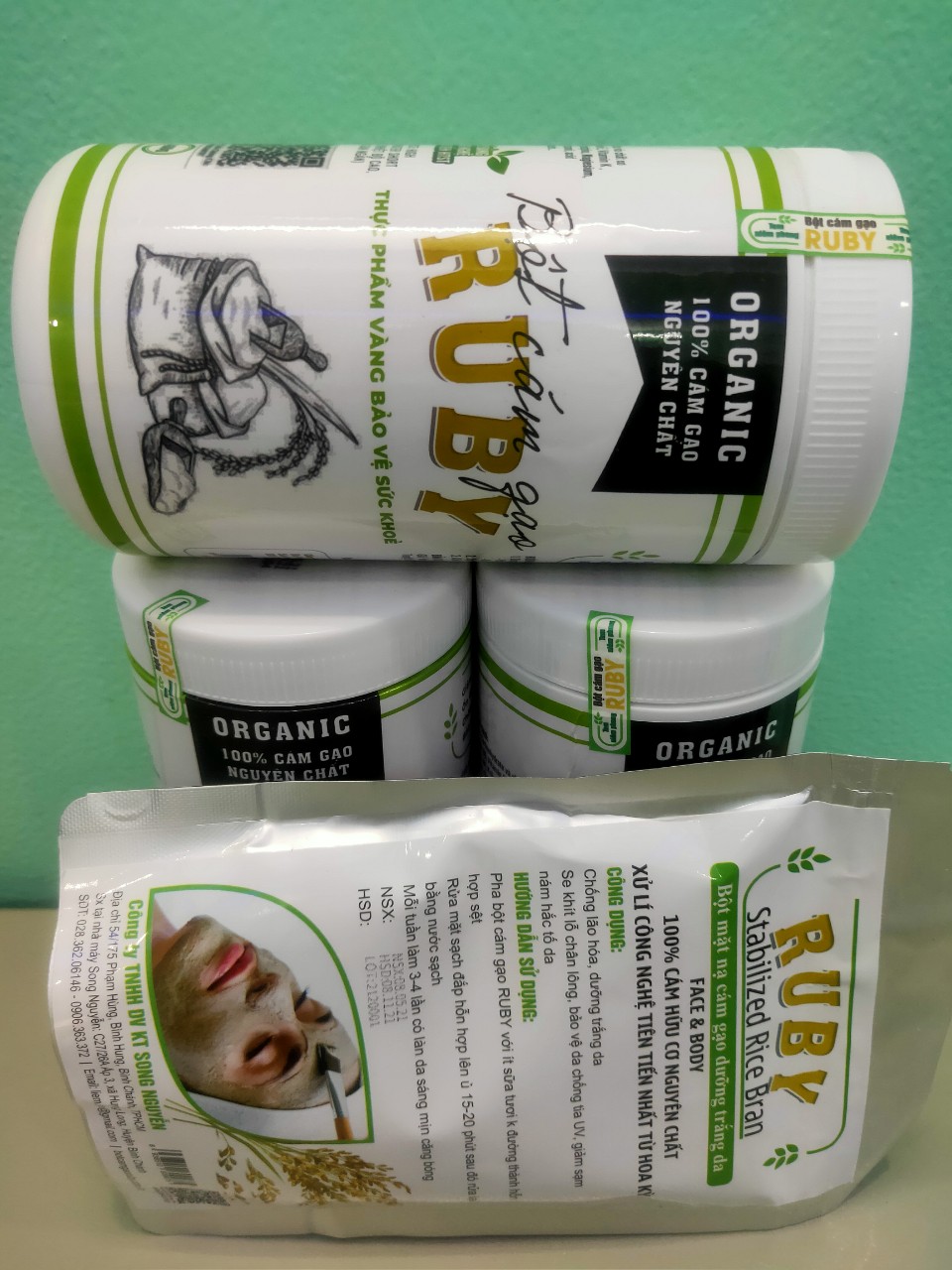 Combo 3 họp ruby organic + mặt nạ cám gạo 250g