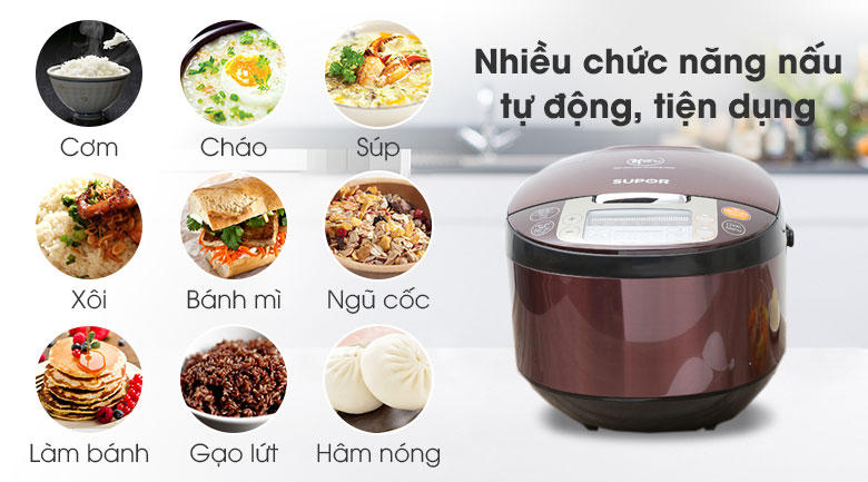 [HCM][Trả góp 0%]Nồi cơm điện tử Supor 1.8 lít 50FCDMX-036