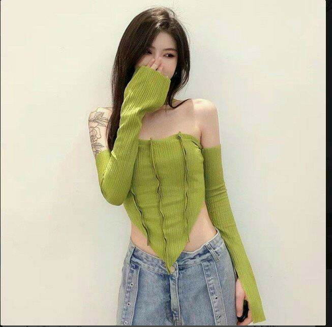 Áo kiểu tay dài kèm chocker sang xịn