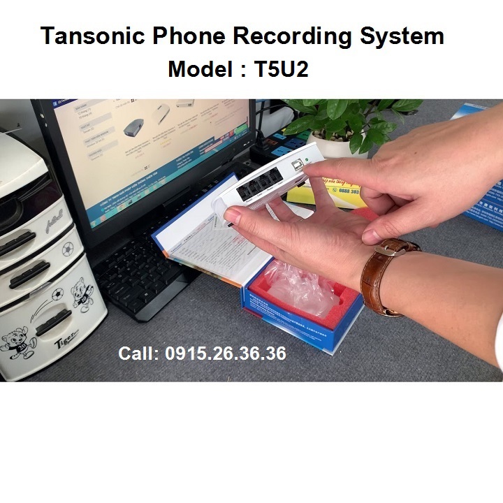 BOX GHI ÂM ĐIỆN THOẠI TANSONIC 2 LINE (CẮM CỔNG USB) T5U2