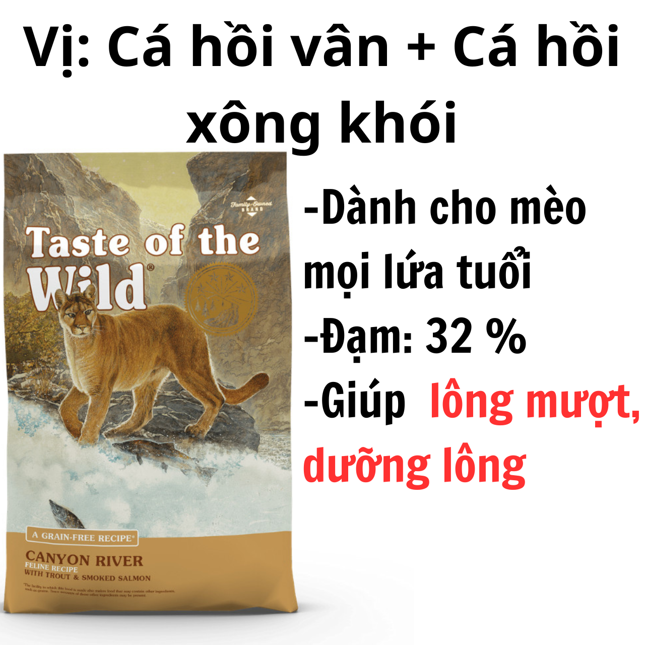 Hạt tươi Taste Of The Wild cho mèo, Hạt cho mèo Taste Of The Wild
