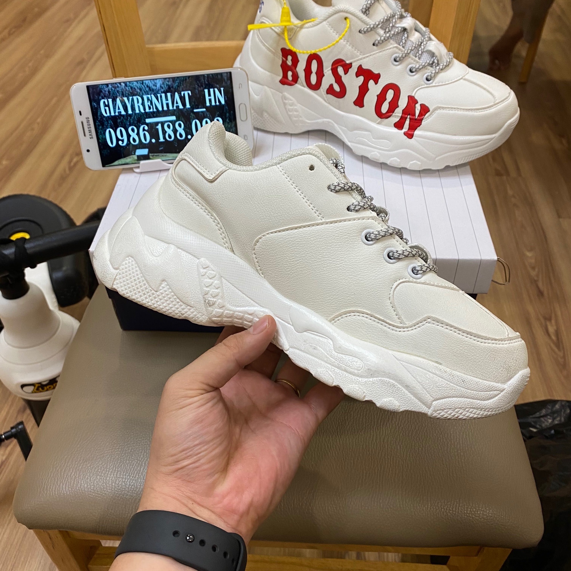 [TẶNG HỘP,TẤT] Giày Thể Thao Sneaker MLB NY, BOSTON,LA,