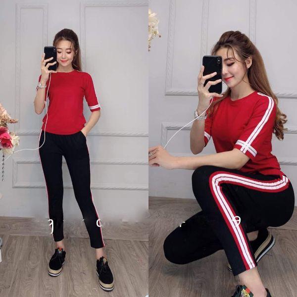 ĐỒ BỘ THỂ THAO NỮ TAY LỠ THUN COTTON