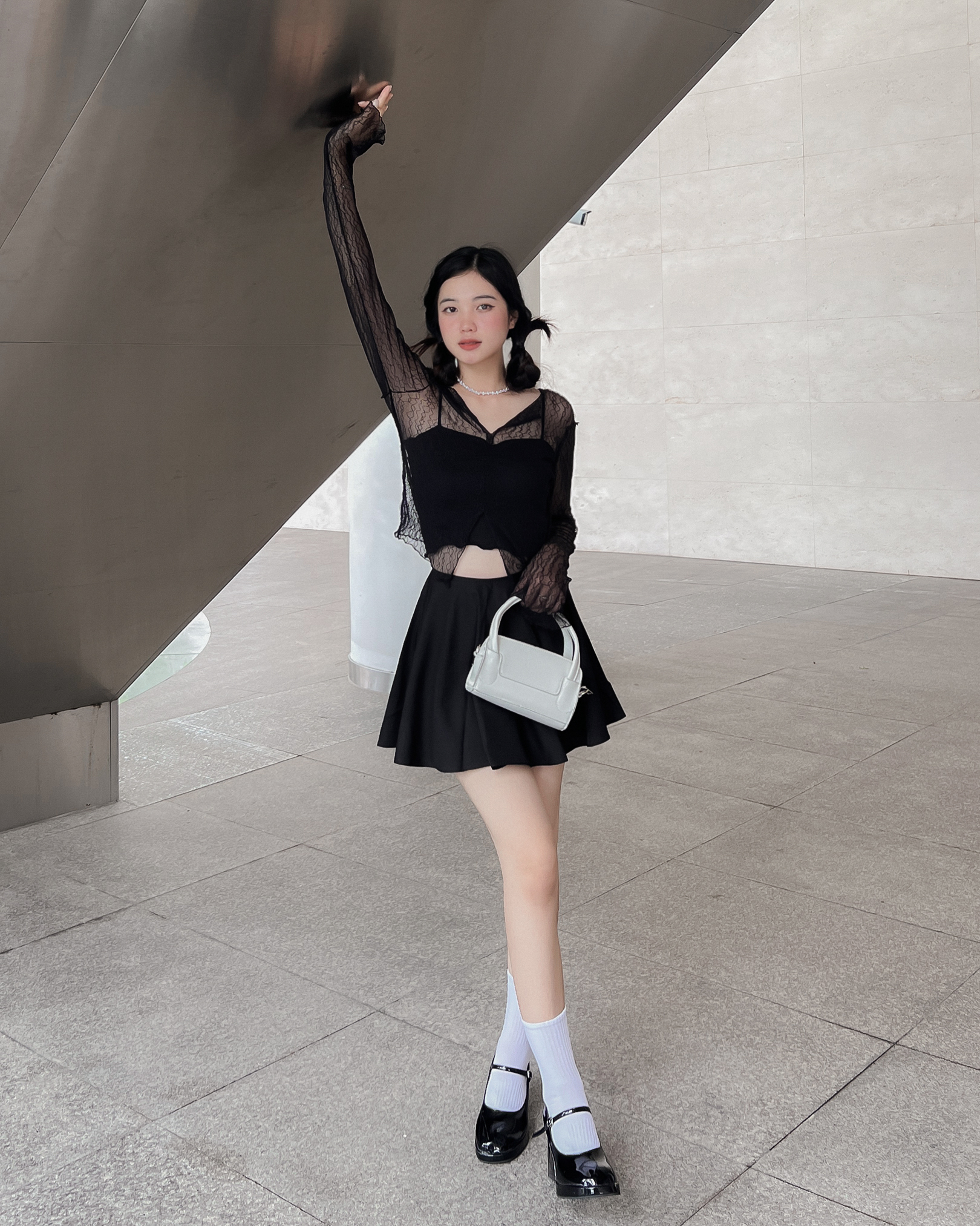 DALLA Áo ren cardigan cổ V phom ôm (CDG02)