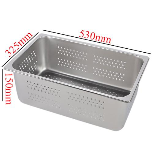 Khay inox buffet có đục lỗ GN 1/1 cao 150mm