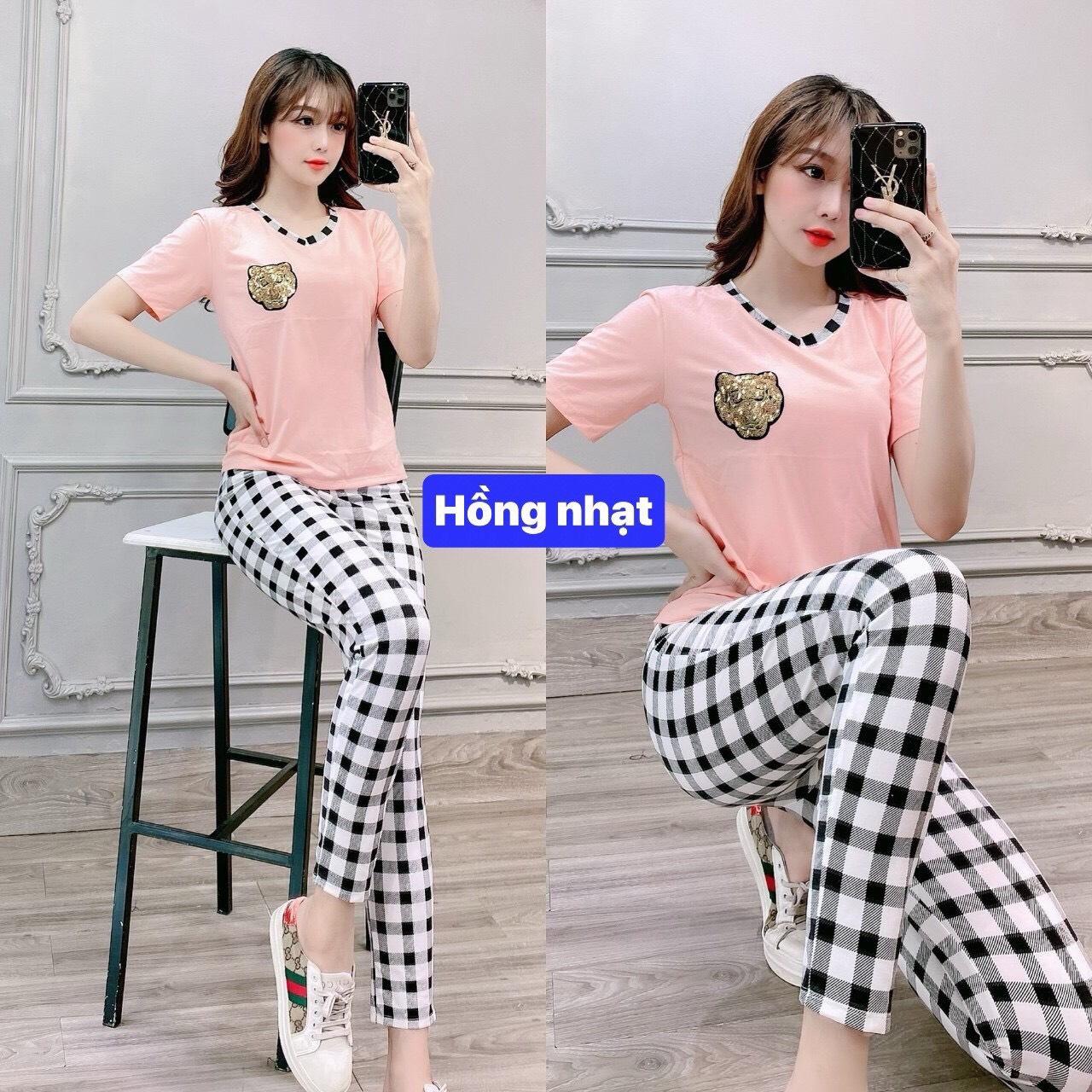 Set bộ đồ mặc nhà nữ có size 70KG cực đẹp