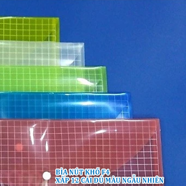 Bìa Nút My Clear Khổ A4/F4 - Xấp 12 Cái (Tùy Chọn Màu)