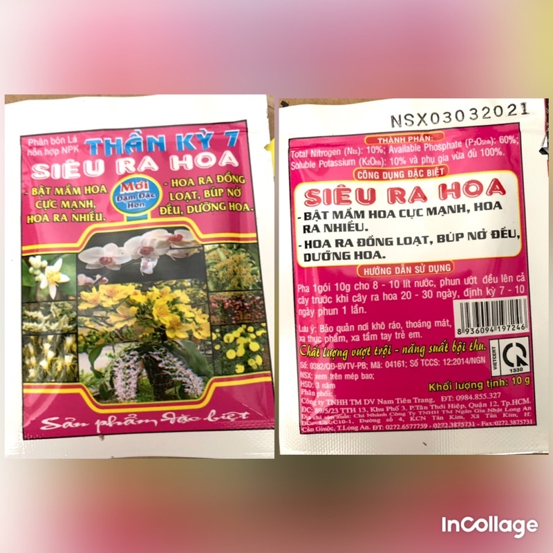 [10ml/10g] Phân bón lá hỗn hợp NPK dạng gói nhỏ