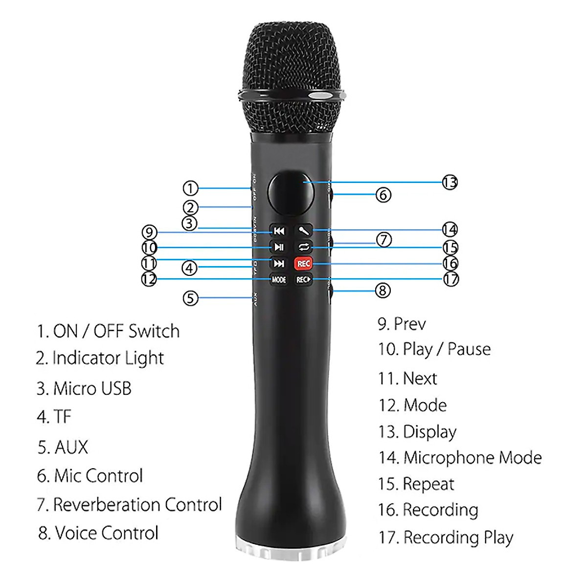 Micro Karaoke Bluetooth L-598 (Đen)