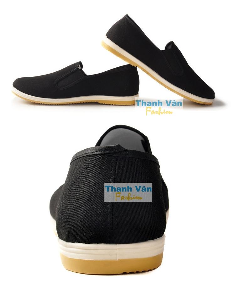 Giày lười nam nữ đế kếp (đen), size từ 35-45