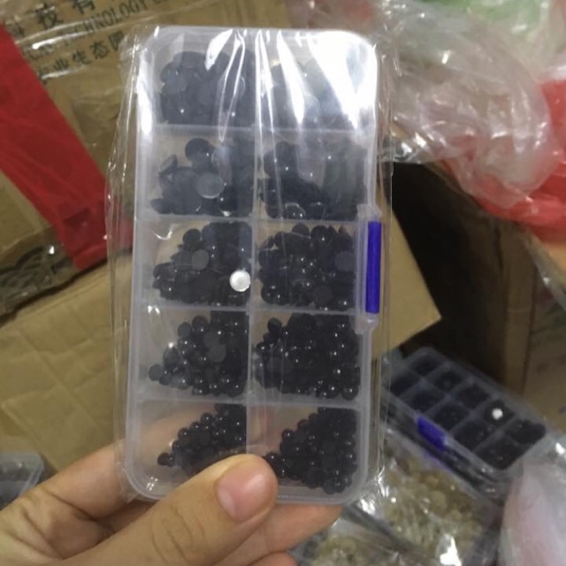 Hộp mắt dán đen nhiều size làm sản phẩm thú bông handmade