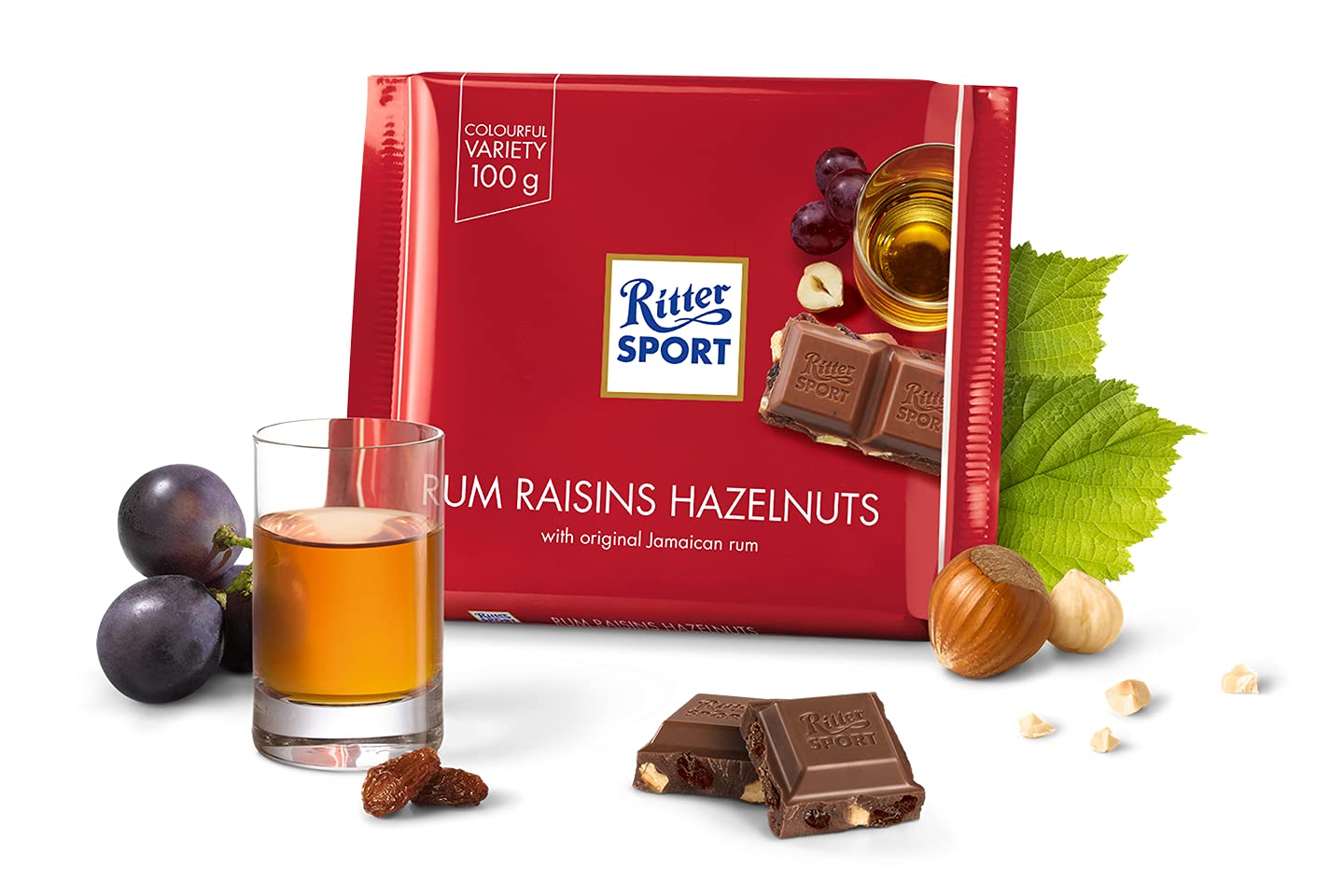 Socola ritter sport rum nho hạt dẻ thanh 100g - 12005