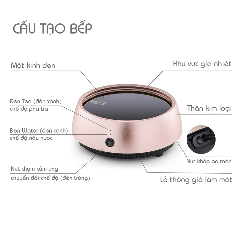 Bếp đun, hâm nóng pha trà  Sama D001A màu đen