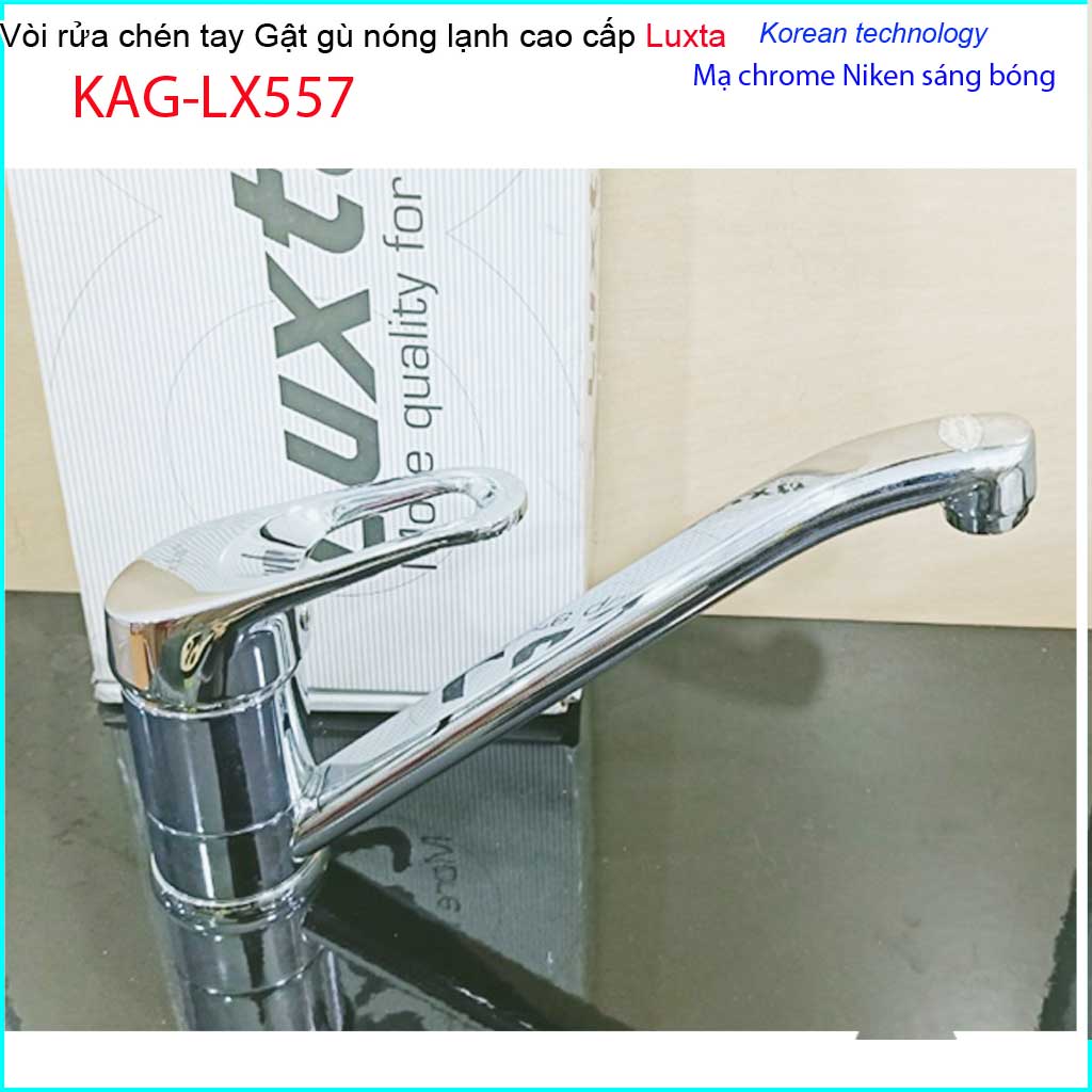 [HCM]Vòi chậu rửa chén bát nóng lạnh Luxta KAG-LX557 Vòi bếp rửa gật gù cao cấp nước mạnh siêu bền sử dụng tốt