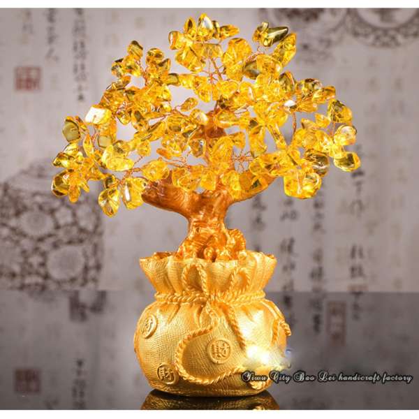 Cây tài lộc đá thạch anh 19cm
