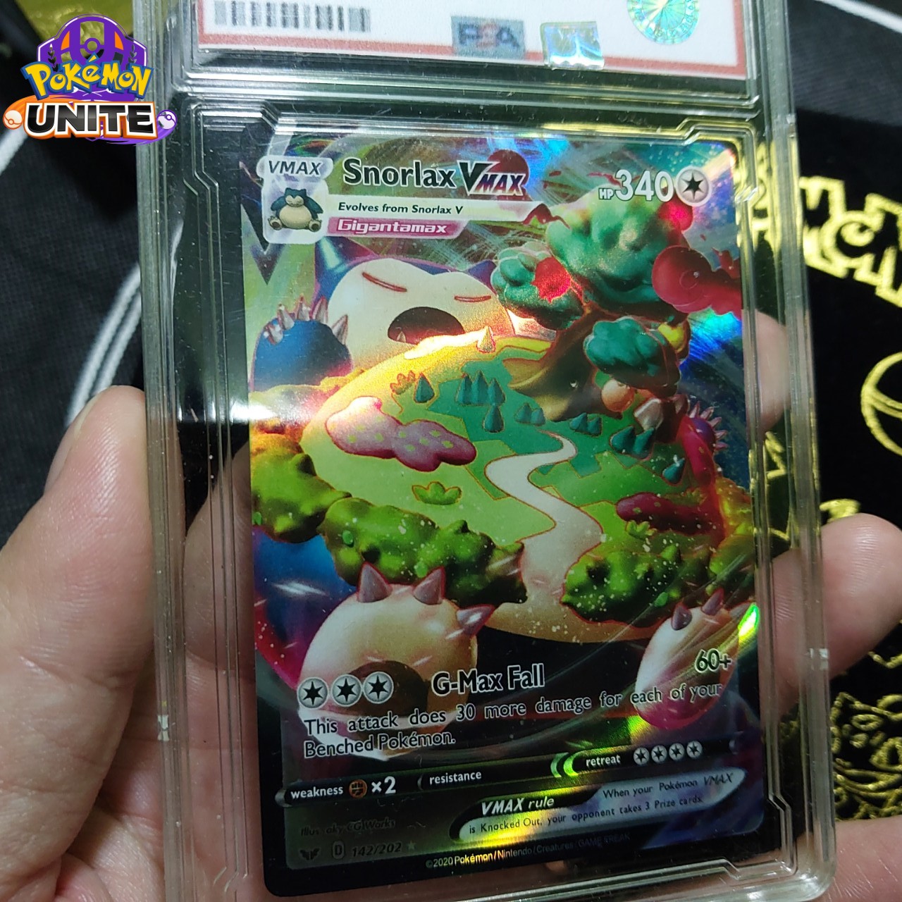 Thẻ Pokemon Vmax Snorlax 142 202 gấu ham ăn siêu cấp Gigantamax tặng kèm bọc Top loader 1459 15