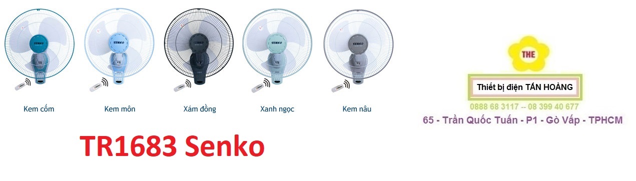 [HCM]Quạt treo tường có remote SENKO TR1428 (Kem nâu) (MÃ MỚI TR1683)