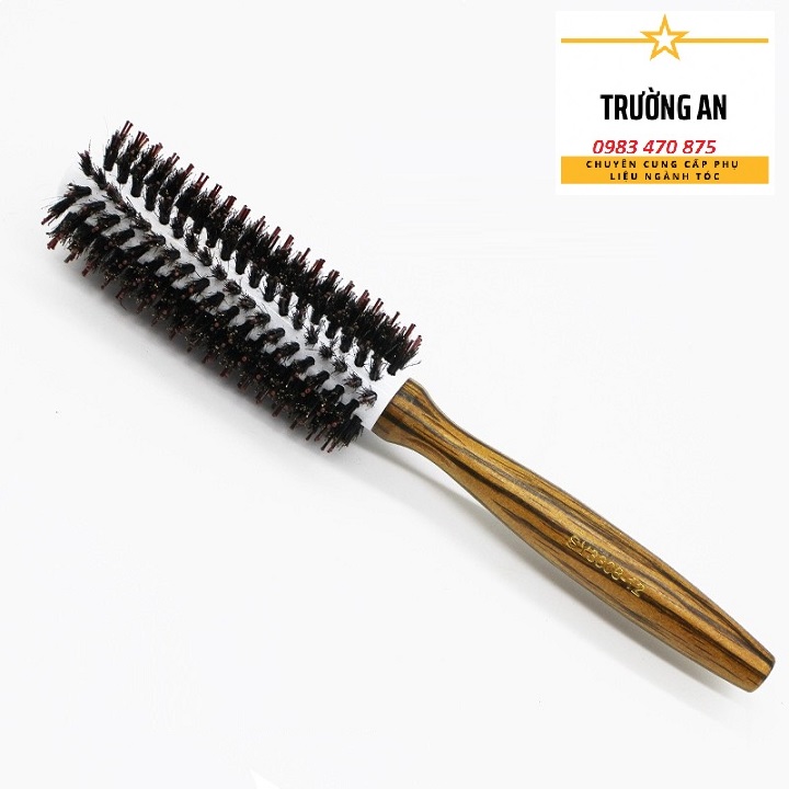 Lược Tròn - Lược sấy uốn Tạo Phồng Kiểu Tóc gỗ - Nano (bé - vừa - to)