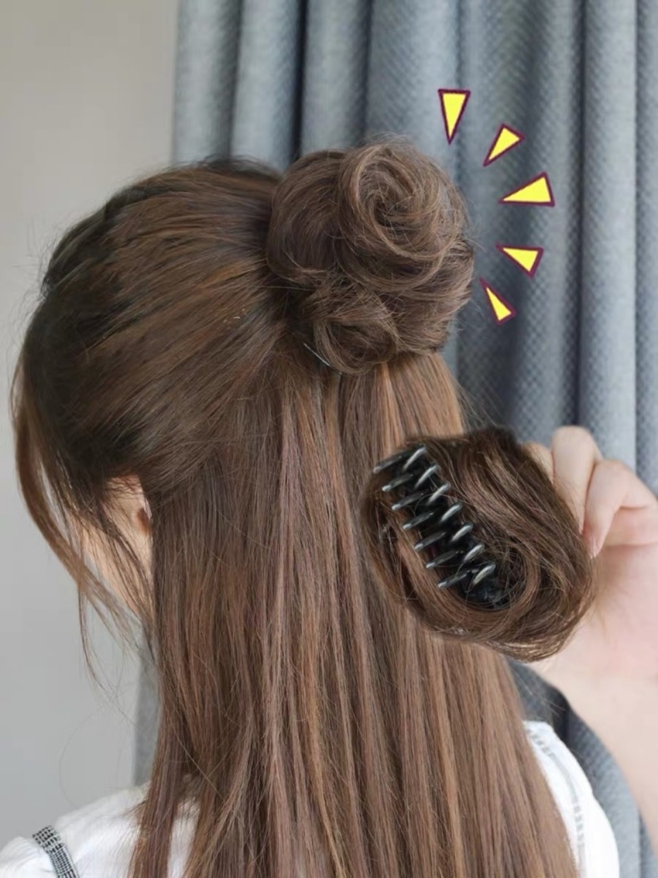 [ hàng hót, bao đẹp ] tóc giả nữ búi gấp mini, tóc bối kẹp, tóc búi giả