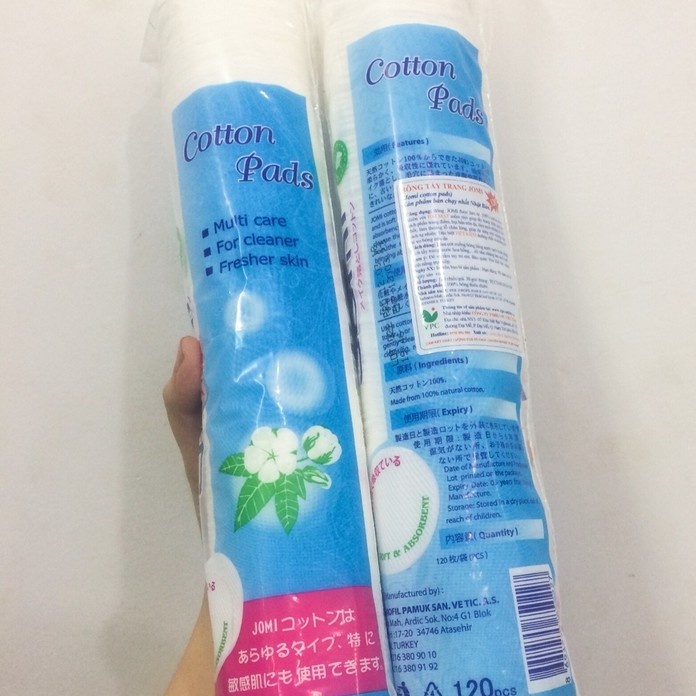 Bông tẩy trang tròn JOMI Cotton Pads 120 miếng