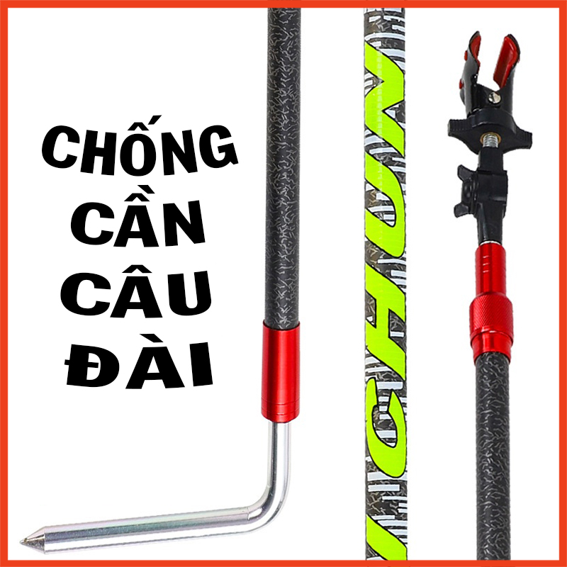 Gác cần câu đài, chống cần câu đơn siêu bền, giá đỡ cần câu đài, chống cần carbon giá rẻ - đồ câu dhs