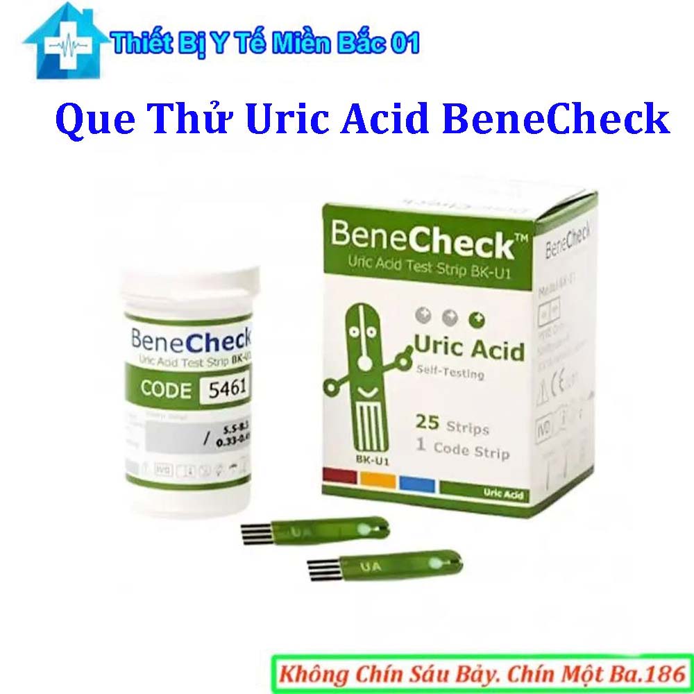Que Thử Acid Uric (Gout) BeneCheck Plus Hộp 25 Que