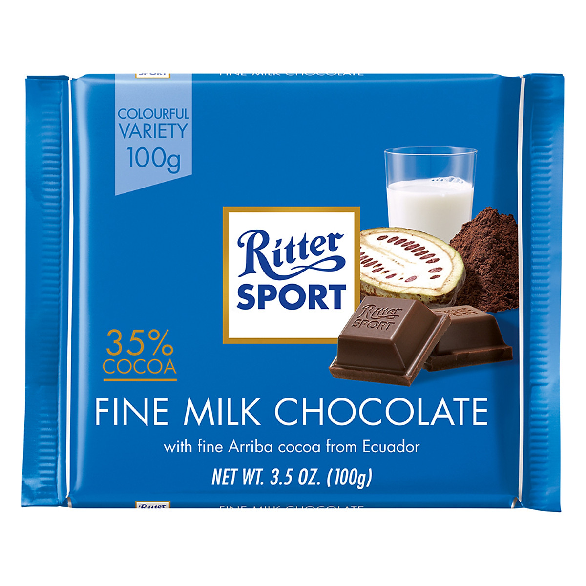 Socola Sữa 35% Cacao Ritter Sport 100gr