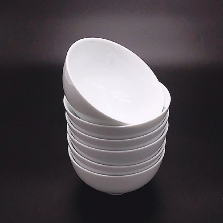 Combo 6 Bát Cơm Trắng Trơn 11cm Trắng Ngà Đẹp