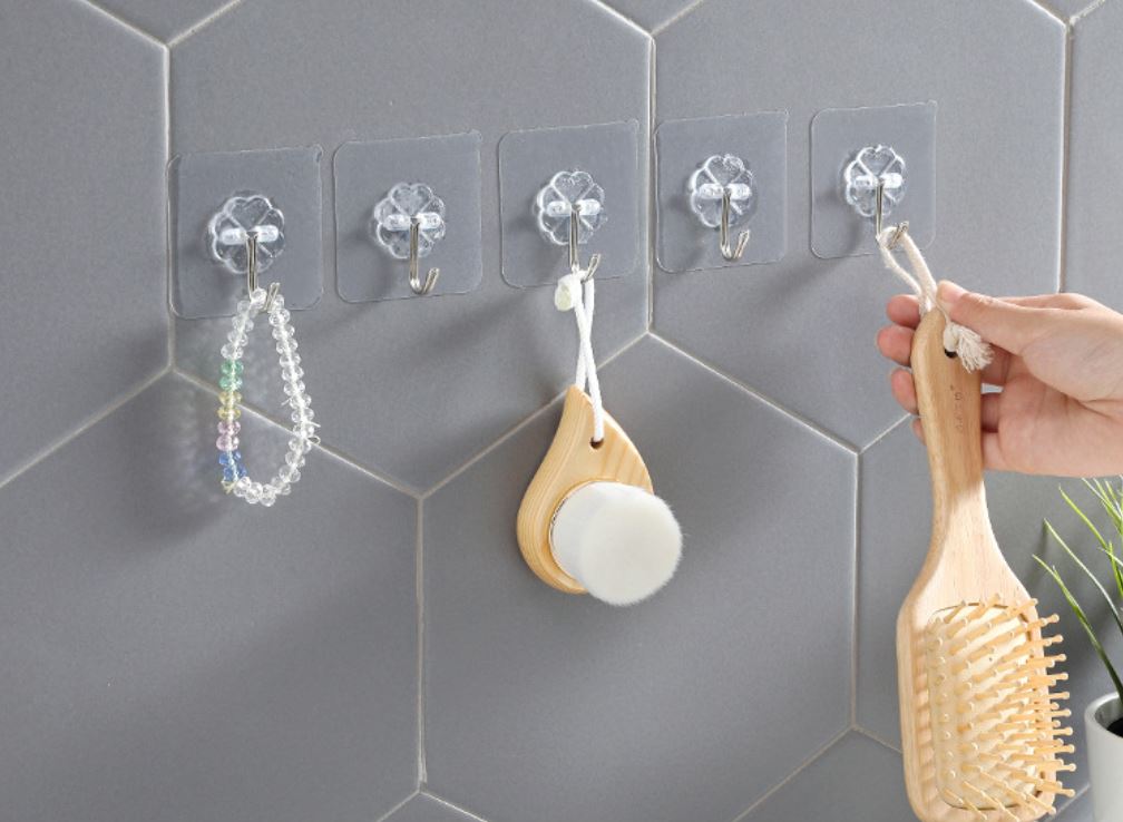 Set 5 móc treo dán tường siêu dính 6x6cm tiện dụng