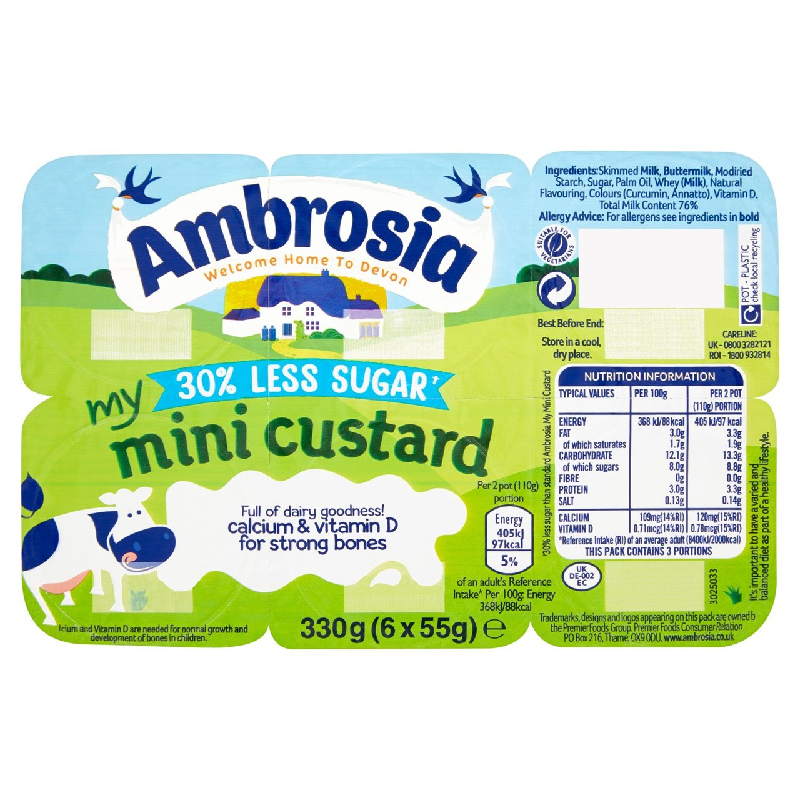 [DATE Tháng 9-12/2022]Váng sữa Ambrosia UK 6M+ ( 6 x 55gr) Air