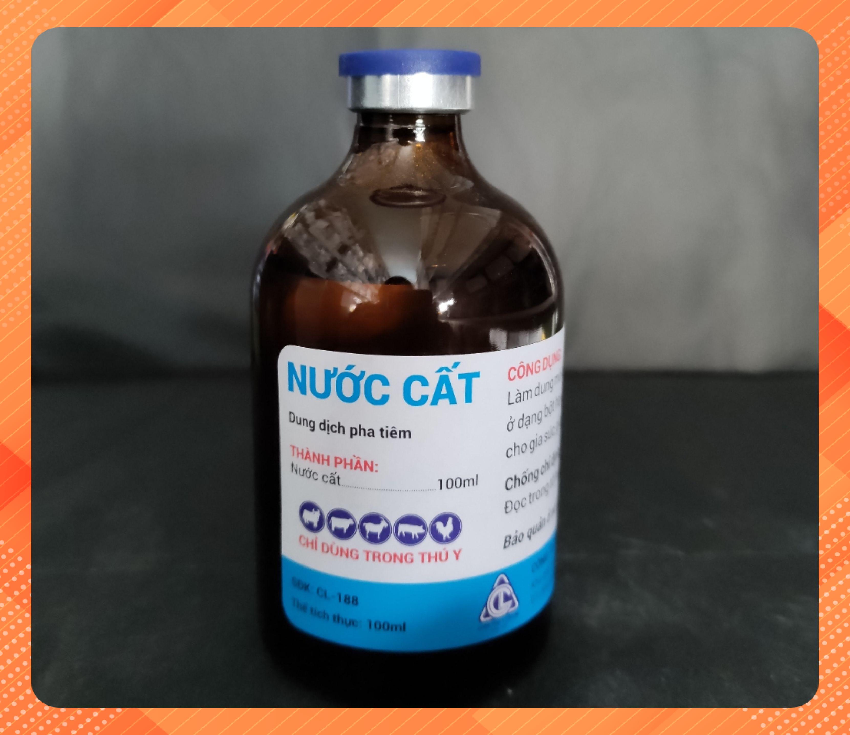 NƯỚC CẤT chai 100ml DUNG MÔI PHA VẮC VIN PHA BỘT PHA TIÊM