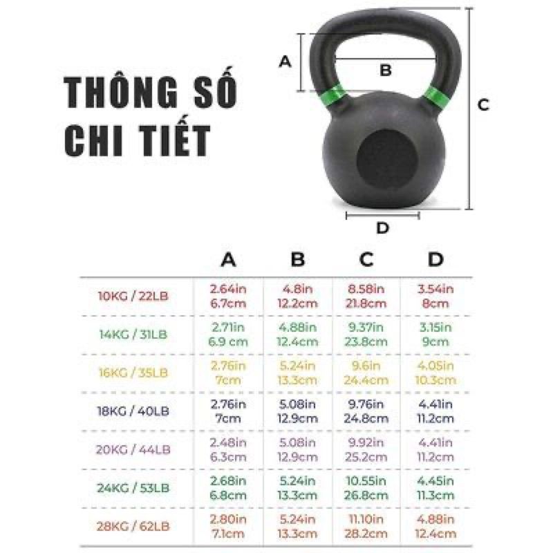 [Trả góp 0%] Tạ ấm (tạ bình vôi) Steel cao cấp