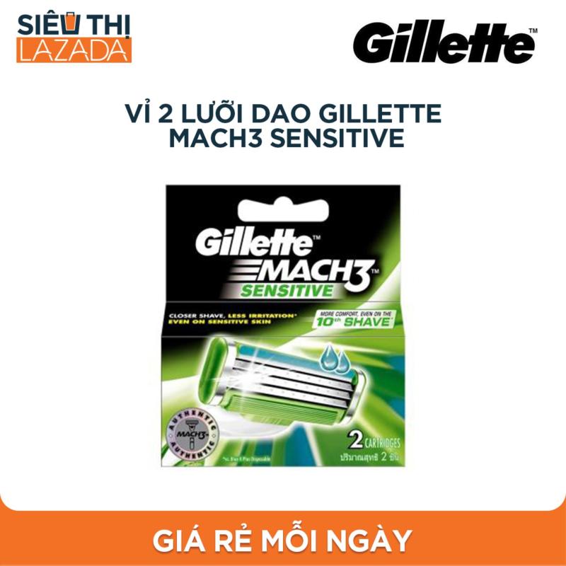 Vỉ 2 lưỡi dao Gillette Mach3 Sensitive