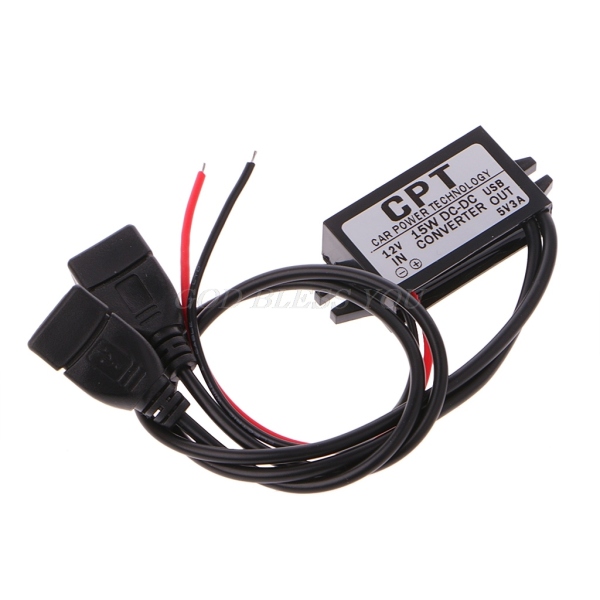 DC Converter 12V To 5V 3A Double 2 USB To Auto Power Regulator Voltage Step Down Drop Shipping