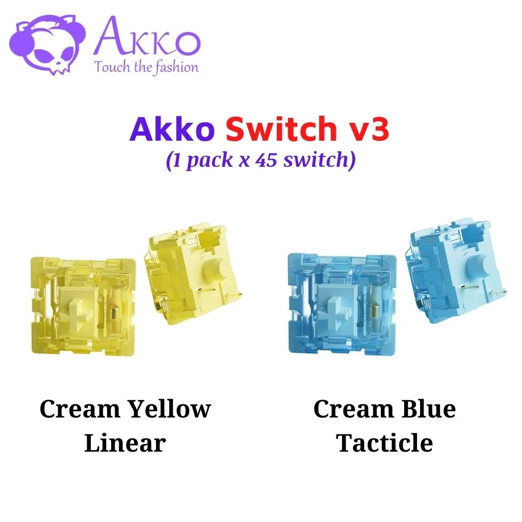 Công tắc thay thế bàn phím cơ AKKO v3 Switch (Cream Blue/Cream Yellow)_Mới, hàng chính hãng