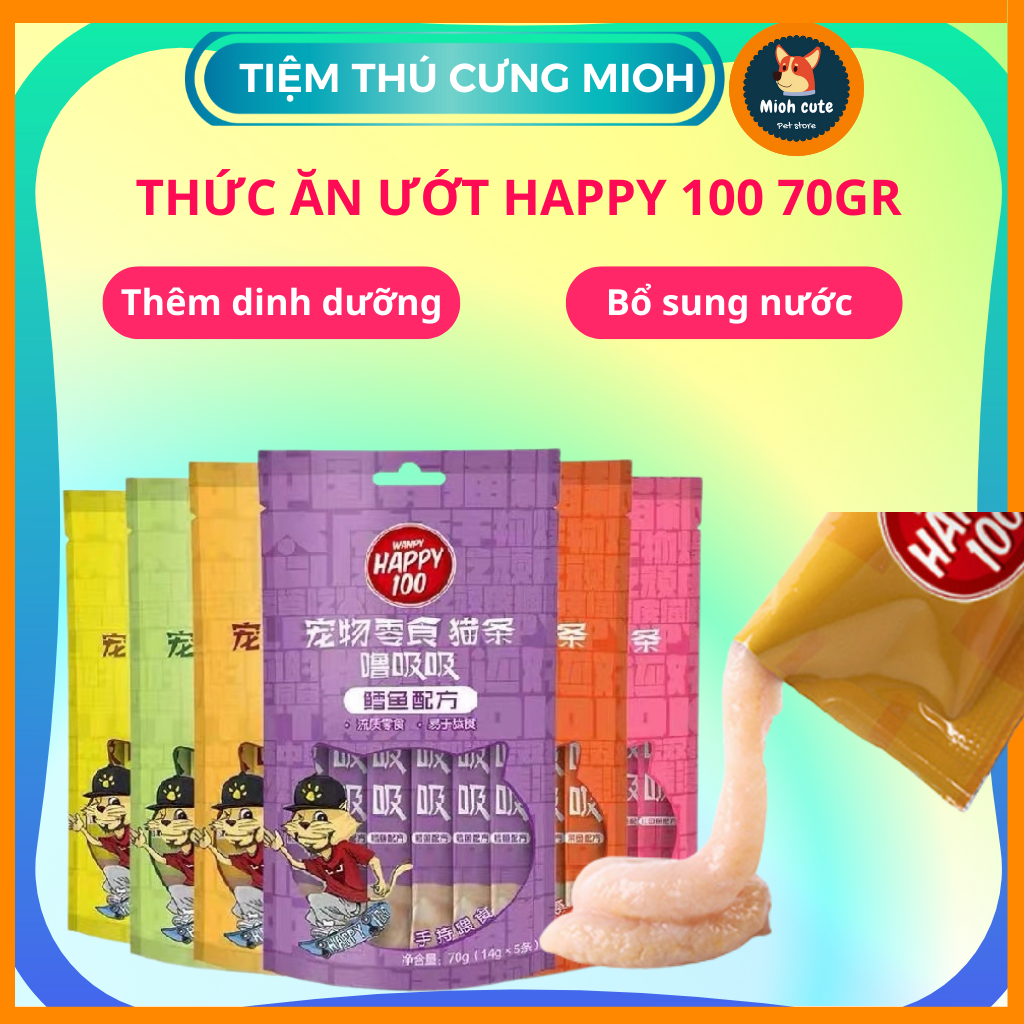 Súp thưởng cho mèo Happy 100 gói 5 thanh