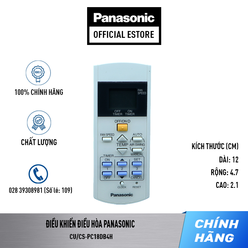 Điều khiển điều hòa Panasonic Model CS-PC24DB4H/CS-PC18DB4H/CS-PC24DB4H/CS-PC18DB4H/CS-PC24DB4H - Remote Điều hòa Panasonic CWA75C2628