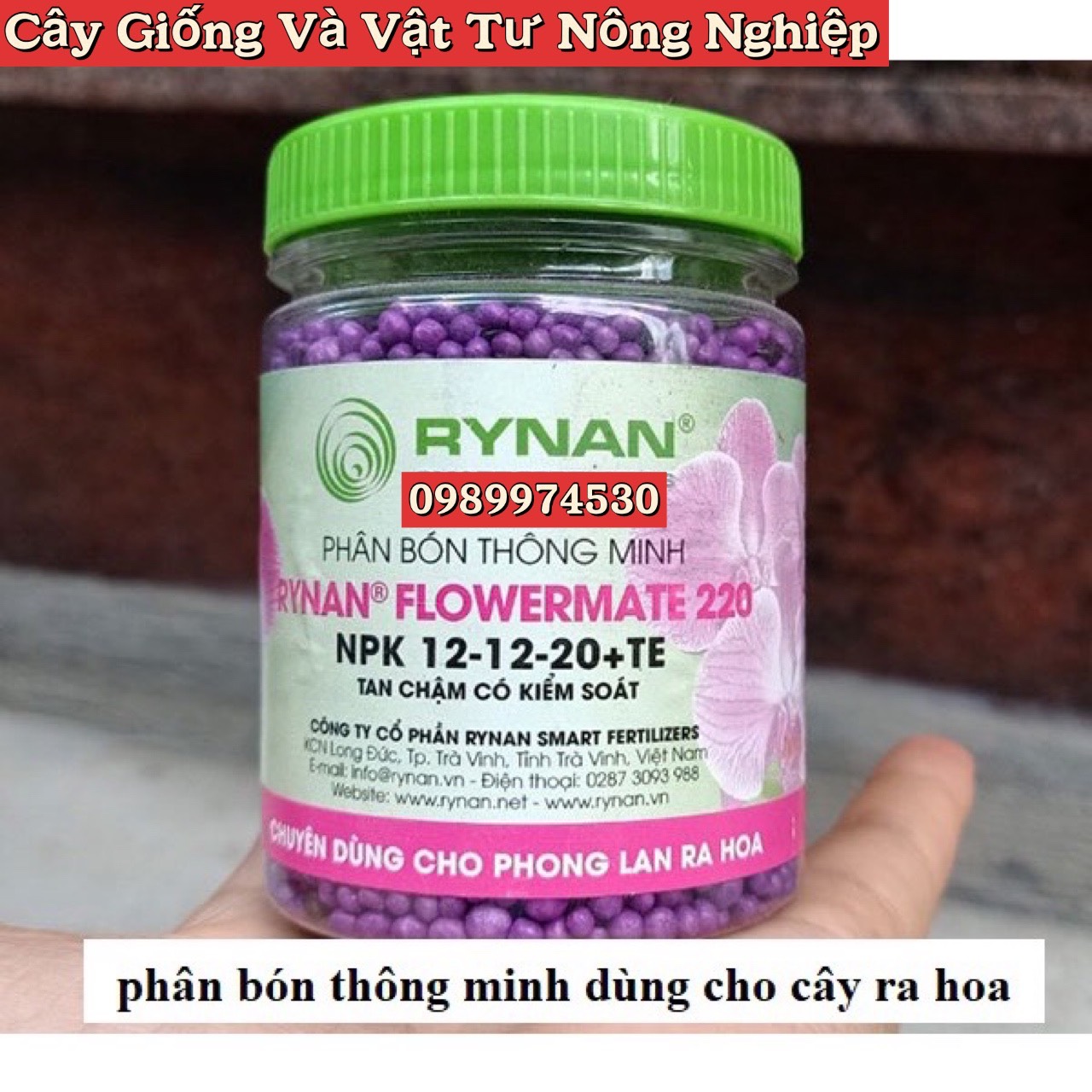 Phân bón rynan flowermate 220 npk 12-12-20 te hũ 150g chuyên đánh bật mầm ngủ hoa, giúp hoa phát triển và nở đều hơn