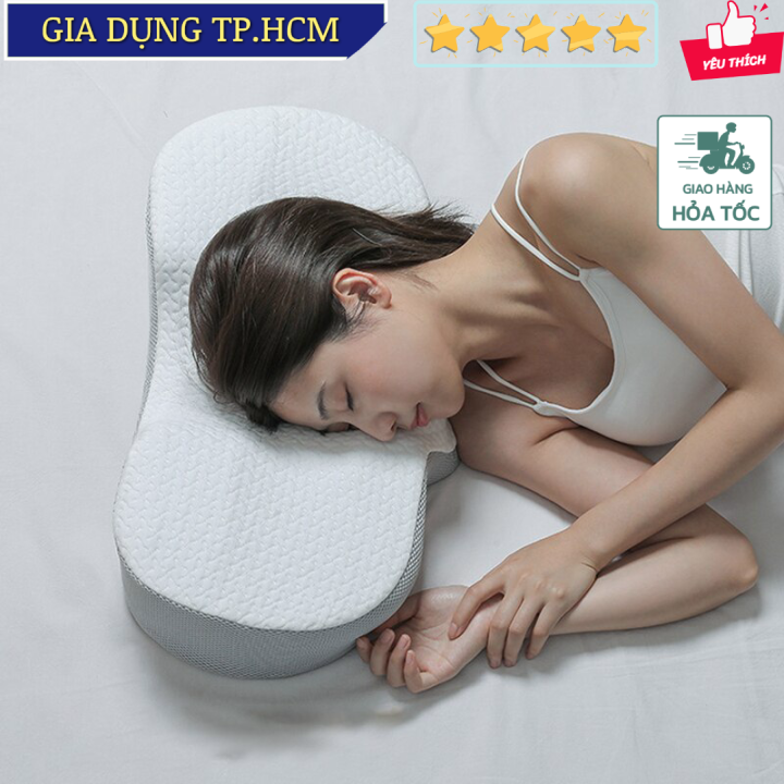 Gối ngủ công thái học cánh bướm Memory Foam Pillow Neck Support (58x34x13cm)