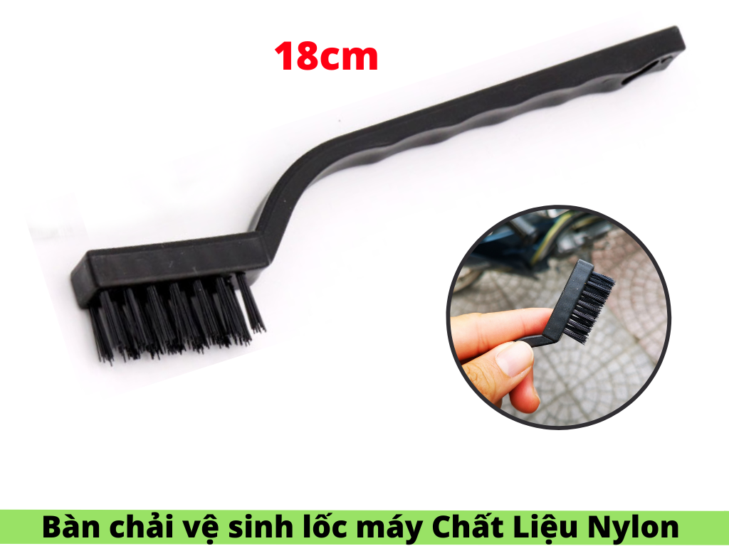 Bàn Chải Nhựa Vệ Sinh Lốc Máy Chà Rửa Lốc Máy Chất Liệu Nylon 18cm