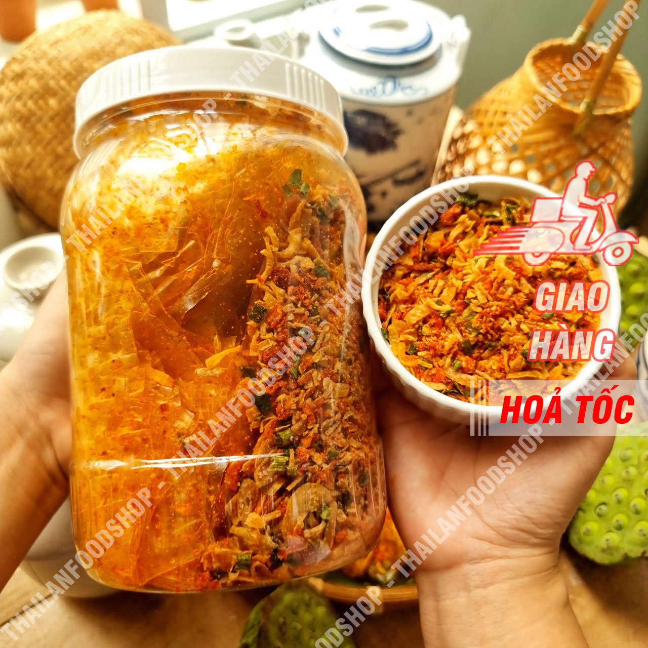 Bánh Tráng Sate Muối Tôm Hành Phi Hộp 340gr - 360gr