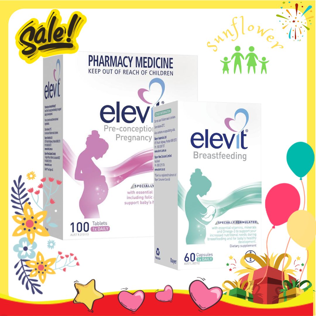 Vitamin tổng hợp Elevit cho mẹ sau sinh và cho con bú breastfeeding 60 viên của Úc - Shop Sunflower