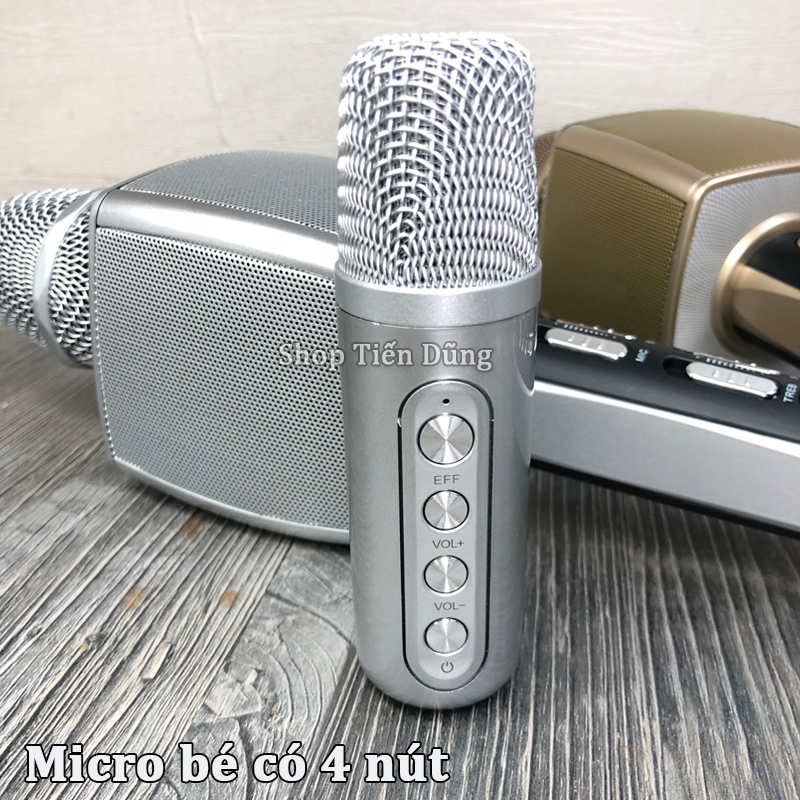 Micro Karaoke Kèm Loa YS98 Bluetooth Kèm 1 Micro Bé Loại 4 Nút