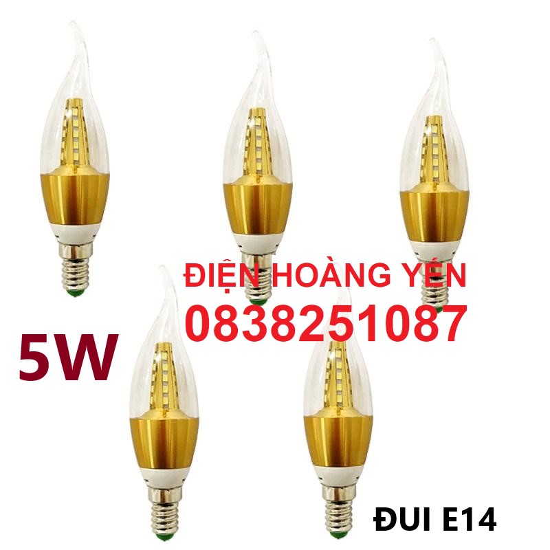 Bộ 5 bóng đèn LED nến đuôi E14