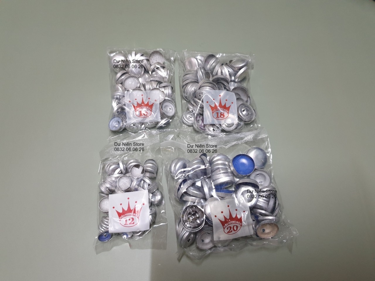 Nút Bọc Vải Đủ Size Chân Nhôm  Gói 50 Nút.