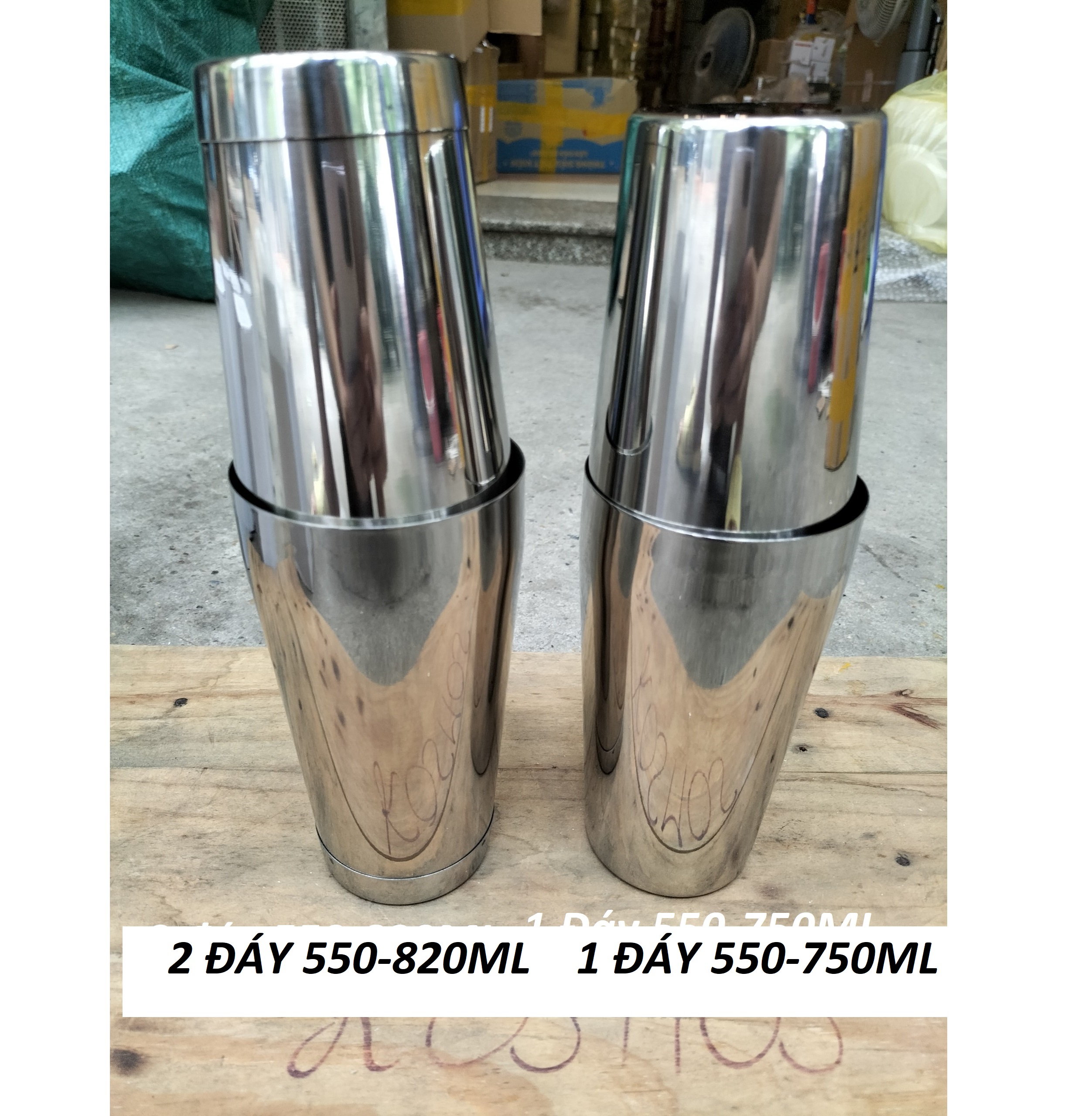 Bình Lắc Pha Chế 2 Mảnh, Boston Shaker Chất liệu Inox 2 Đáy