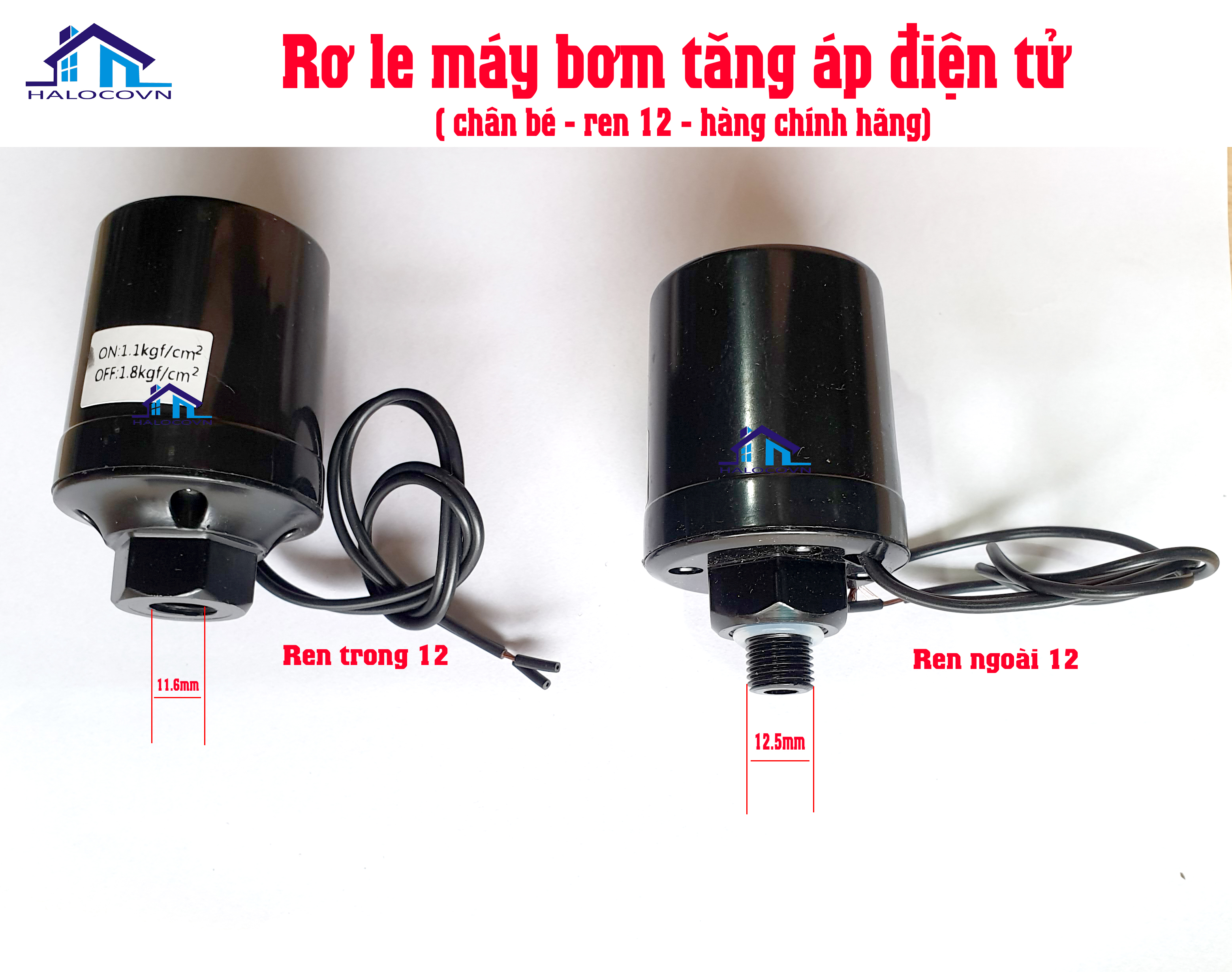Rơ le điện tử máy bơm tăng áp tự động ren 12 Intop loại tốt
