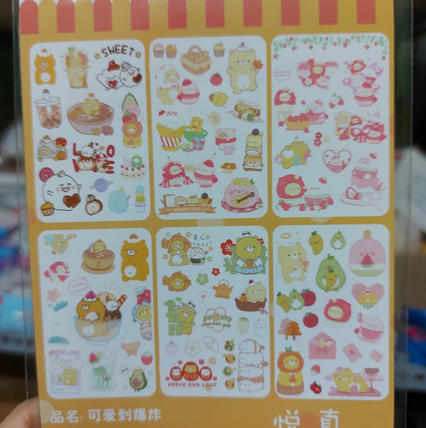 Combo 6 Miếng Dán Trang Trí Sticker Trang Trí Sticker Dán Giấy Đồ Dùng  Phong Cách Hàn Quốc Dễ Thương Mẫu Mới