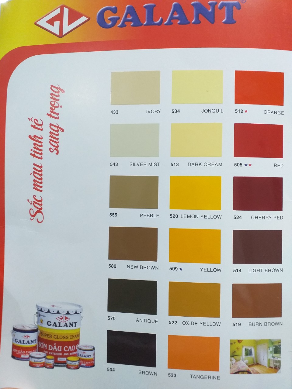 Sơn dầu Galant màu vàng 509 3L